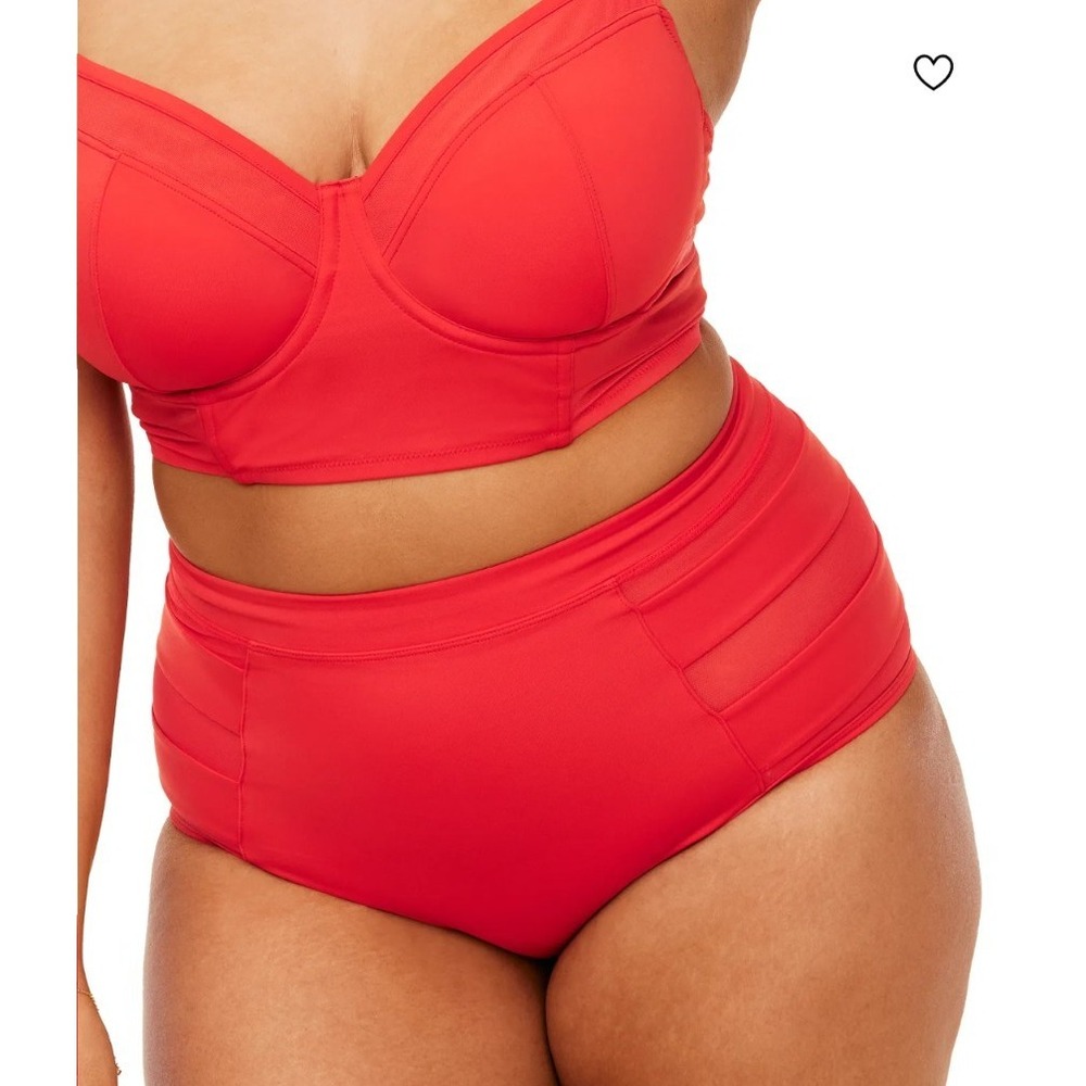 Adore Me Daeny Swimsuit Bikini SET Balconette Swim Top Bottom Red 38C XL